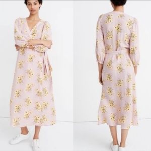 𝅺NWT Madewell floral linen wrap dress (size L)
